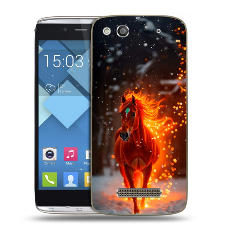 Пластиковый чехол на Alcatel One Touch Idol Alpha с принтом Новый год Пластиковый чехол на Alcatel One Touch Idol Alpha с принтом Новый год