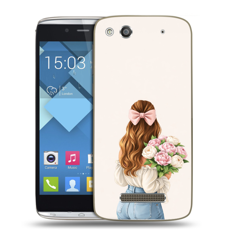 Пластиковый чехол на Alcatel One Touch Idol Alpha с принтом женский Пластиковый чехол на Alcatel One Touch Idol Alpha с принтом женский