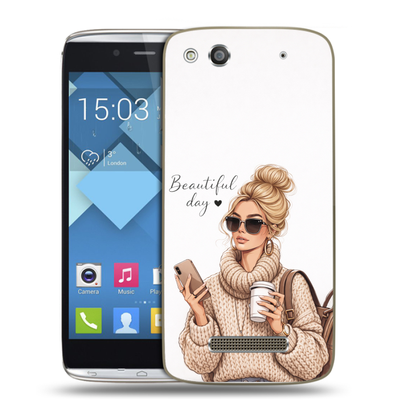 Пластиковый чехол на Alcatel One Touch Idol Alpha с принтом женский Пластиковый чехол на Alcatel One Touch Idol Alpha с принтом женский