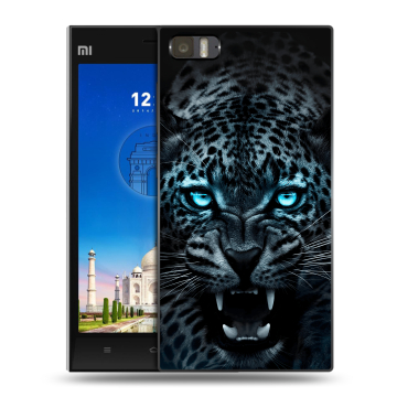 Пластиковый чехол на Xiaomi MI3 с принтом Темный леопард Пластиковый чехол на Xiaomi MI3 с принтом Темный леопард