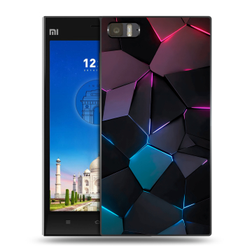Пластиковый чехол на Xiaomi MI3 с принтом Геометрия неона Пластиковый чехол на Xiaomi MI3 с принтом Геометрия неона