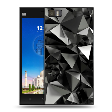 Пластиковый чехол на Xiaomi MI3 с принтом Черные кристаллы Пластиковый чехол на Xiaomi MI3 с принтом Черные кристаллы