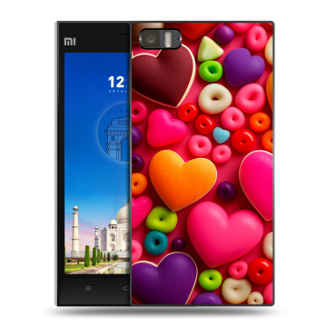 Пластиковый чехол на Xiaomi MI3 с принтом Сердечки Пластиковый чехол на Xiaomi MI3 с принтом Сердечки