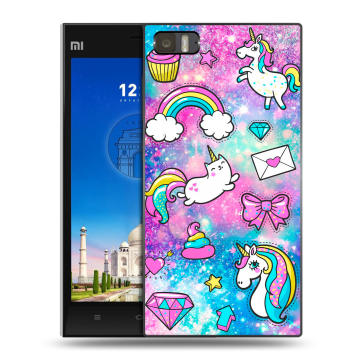Пластиковый чехол на Xiaomi MI3 с принтом Единороги Пластиковый чехол на Xiaomi MI3 с принтом Единороги