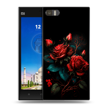 Пластиковый чехол на Xiaomi MI3 с принтом Розы красные Пластиковый чехол на Xiaomi MI3 с принтом Розы красные