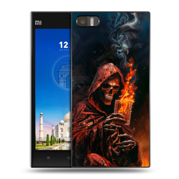 Пластиковый чехол на Xiaomi MI3 с принтом Скелет и карты Пластиковый чехол на Xiaomi MI3 с принтом Скелет и карты