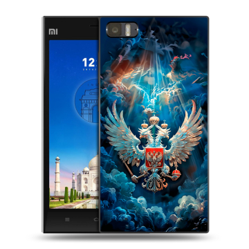 Пластиковый чехол на Xiaomi MI3 с принтом Герб флаг России Пластиковый чехол на Xiaomi MI3 с принтом Герб флаг России