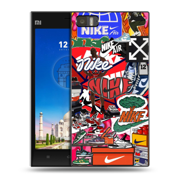 Пластиковый чехол на Xiaomi MI3 с принтом Найк Nike яркий Пластиковый чехол на Xiaomi MI3 с принтом Найк Nike яркий