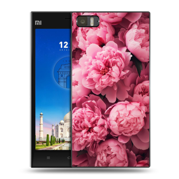 Пластиковый чехол на Xiaomi MI3 с принтом цветы пионы Пластиковый чехол на Xiaomi MI3 с принтом цветы пионы
