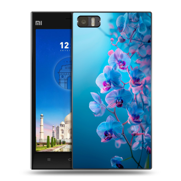 Пластиковый чехол на Xiaomi MI3 с принтом голубые орхидеи