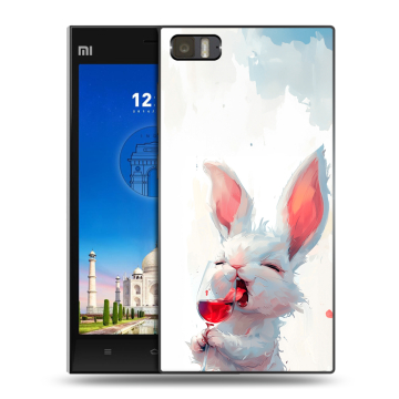 Пластиковый чехол на Xiaomi MI3 с принтом кролик зайчик Пластиковый чехол на Xiaomi MI3 с принтом кролик зайчик