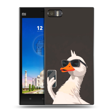 Пластиковый чехол на Xiaomi MI3 с принтом утка в очках Пластиковый чехол на Xiaomi MI3 с принтом утка в очках