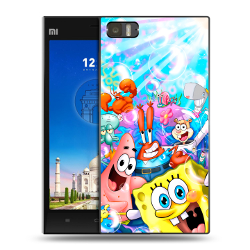Пластиковый чехол на Xiaomi MI3 с принтом спанчбоб спанч боб Пластиковый чехол на Xiaomi MI3 с принтом спанчбоб спанч боб