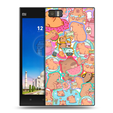 Пластиковый чехол на Xiaomi MI3 с принтом капибары Пластиковый чехол на Xiaomi MI3 с принтом капибары