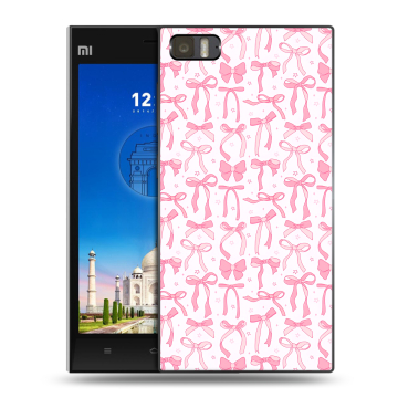 Пластиковый чехол на Xiaomi MI3 с принтом Розовые бантики Пластиковый чехол на Xiaomi MI3 с принтом Розовые бантики