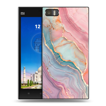 Пластиковый чехол на Xiaomi MI3 с принтом розовый мрамор Пластиковый чехол на Xiaomi MI3 с принтом розовый мрамор