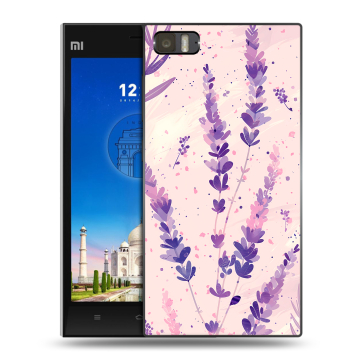 Пластиковый чехол на Xiaomi MI3 с принтом цветы лаванда Пластиковый чехол на Xiaomi MI3 с принтом цветы лаванда