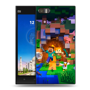 Пластиковый чехол на Xiaomi MI3 с принтом Майнкрафт Minecraft