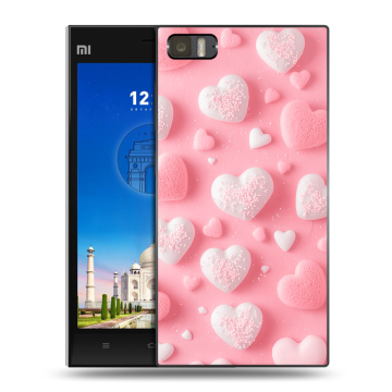 Пластиковый чехол на Xiaomi MI3 с принтом Сердечки Пластиковый чехол на Xiaomi MI3 с принтом Сердечки