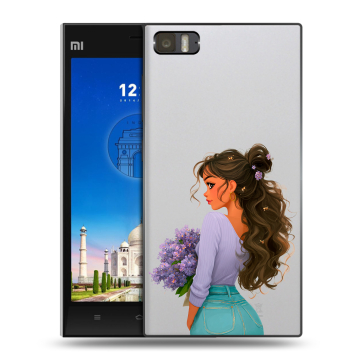 Пластиковый чехол на Xiaomi MI3 с принтом девушка цветы Пластиковый чехол на Xiaomi MI3 с принтом девушка цветы