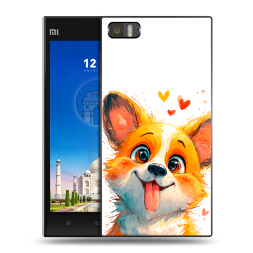 Пластиковый чехол на Xiaomi MI3 с принтом корги Пластиковый чехол на Xiaomi MI3 с принтом корги