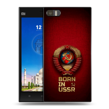 Пластиковый чехол на Xiaomi MI3 с принтом Флаг Герб СССР Пластиковый чехол на Xiaomi MI3 с принтом Флаг Герб СССР