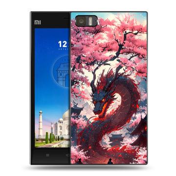 Пластиковый чехол на Xiaomi MI3 с принтом Дракон Японский Пластиковый чехол на Xiaomi MI3 с принтом Дракон Японский