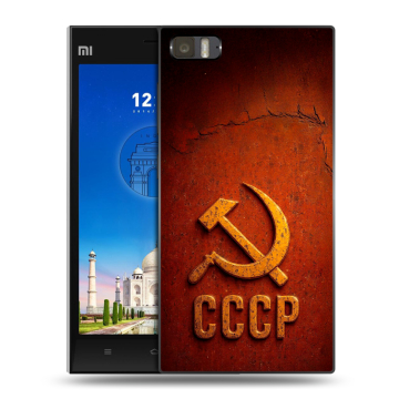 Пластиковый чехол на Xiaomi MI3 с принтом Флаг Герб СССР Пластиковый чехол на Xiaomi MI3 с принтом Флаг Герб СССР