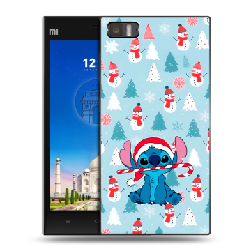 Пластиковый чехол на Xiaomi MI3 с принтом Стич Новый год Пластиковый чехол на Xiaomi MI3 с принтом Стич Новый год