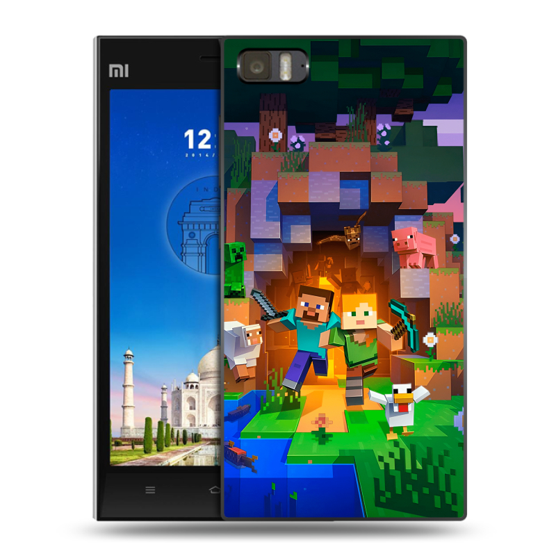 Пластиковый чехол на Xiaomi MI3 с принтом Майнкрафт Minecraft Пластиковый чехол на Xiaomi MI3 с принтом Майнкрафт Minecraft