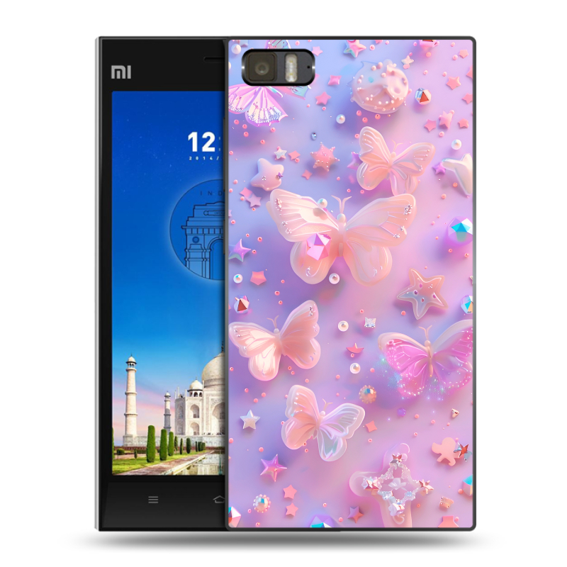 Пластиковый чехол на Xiaomi MI3 с принтом Бабочки Пластиковый чехол на Xiaomi MI3 с принтом Бабочки
