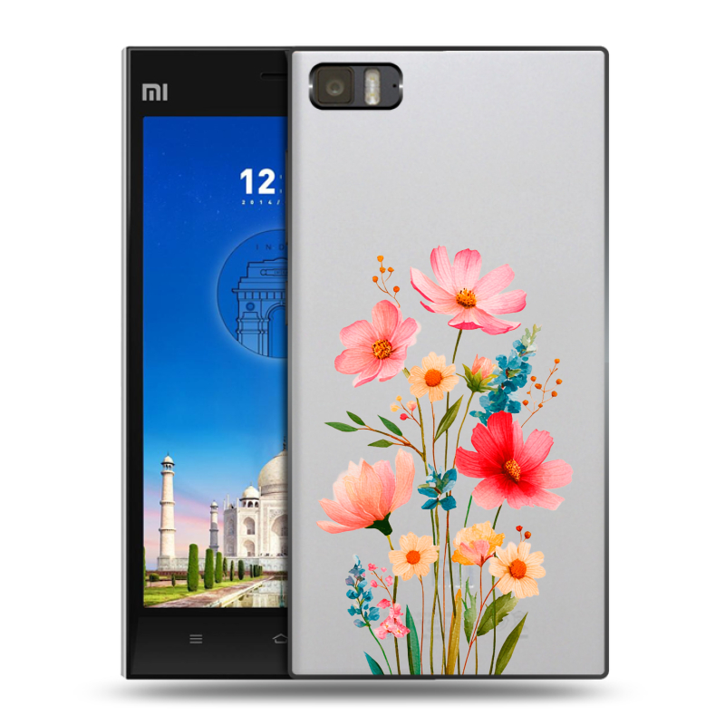Пластиковый чехол на Xiaomi MI3 с принтом Цветы Пластиковый чехол на Xiaomi MI3 с принтом Цветы