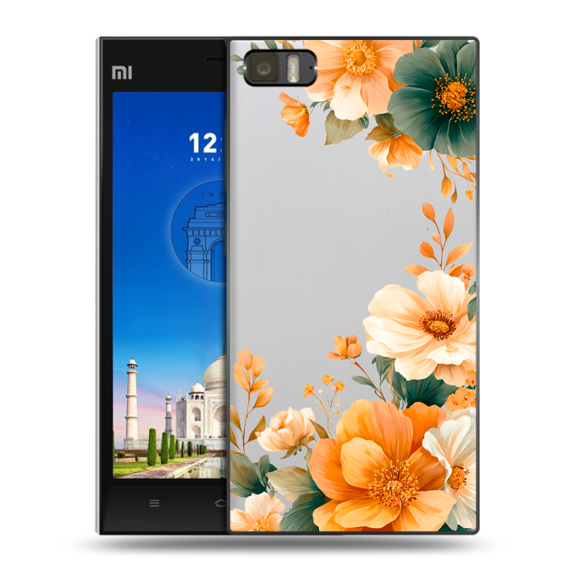 Пластиковый чехол на Xiaomi MI3 с принтом Цветы принт Пластиковый чехол на Xiaomi MI3 с принтом Цветы принт