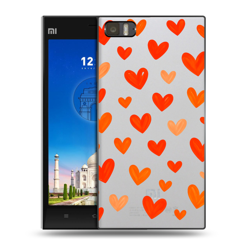 Пластиковый чехол на Xiaomi MI3 с принтом Сердечки Пластиковый чехол на Xiaomi MI3 с принтом Сердечки