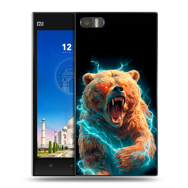 Пластиковый чехол на Xiaomi MI3 с принтом Медведь Пластиковый чехол на Xiaomi MI3 с принтом Медведь