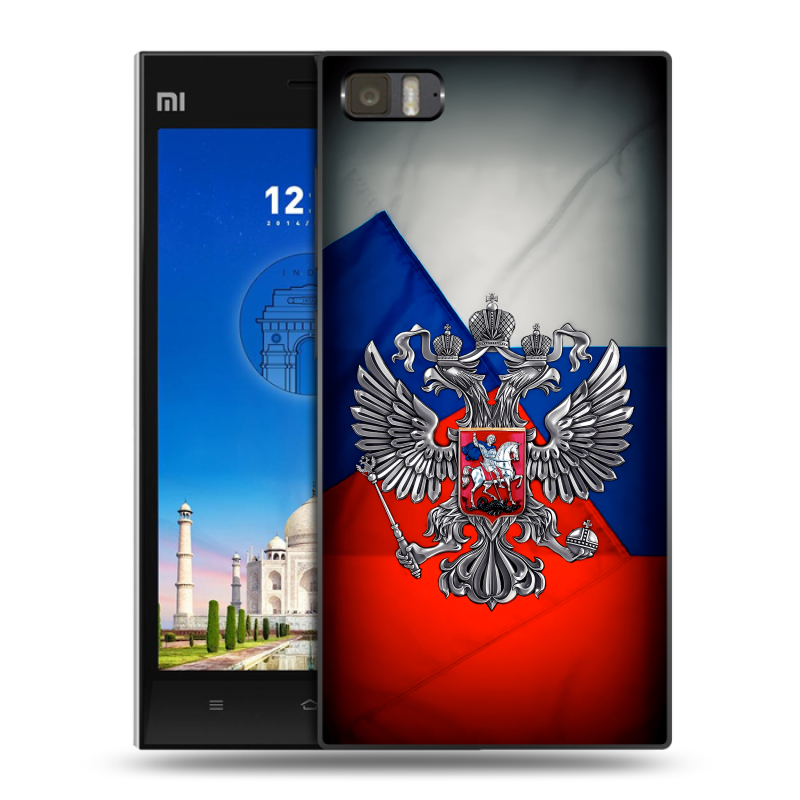 Пластиковый чехол на Xiaomi MI3 с принтом Флаг России Пластиковый чехол на Xiaomi MI3 с принтом Флаг России
