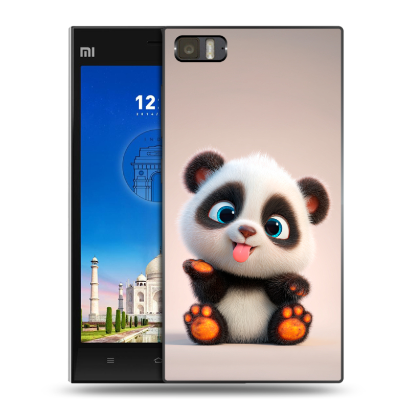 Пластиковый чехол на Xiaomi MI3 с принтом милая панда Пластиковый чехол на Xiaomi MI3 с принтом милая панда
