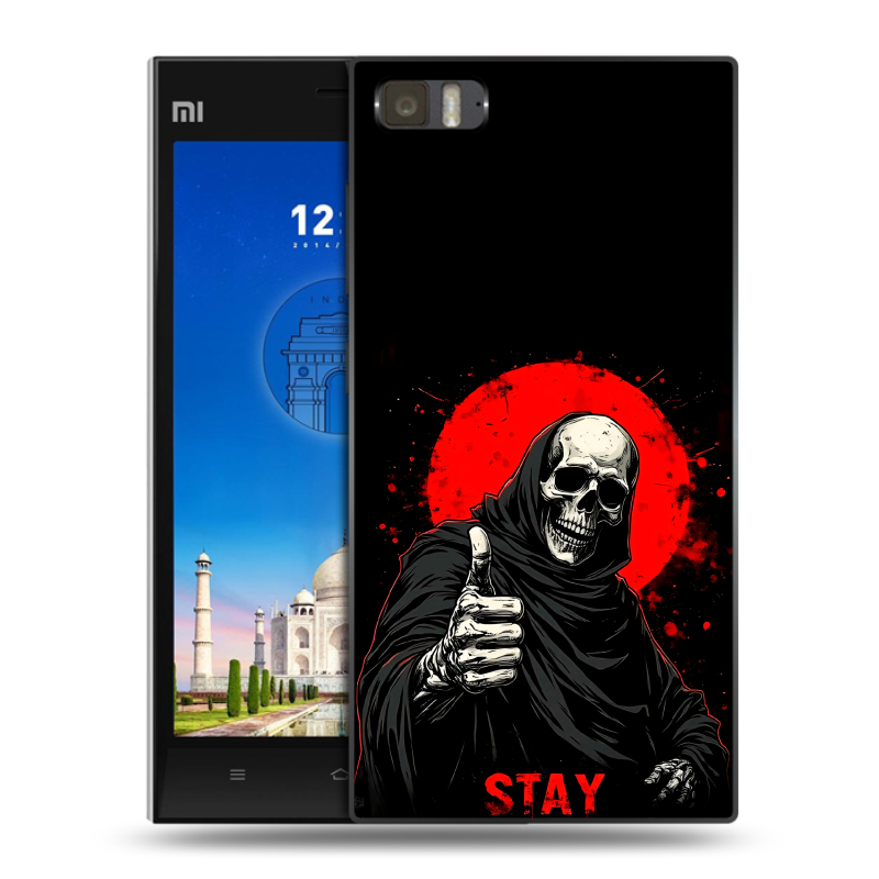 Пластиковый чехол на Xiaomi MI3 с принтом смешной скелет Пластиковый чехол на Xiaomi MI3 с принтом смешной скелет