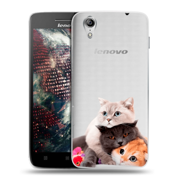 Пластиковый чехол на Lenovo Vibe X с принтом Кошки Пластиковый чехол на Lenovo Vibe X с принтом Кошки