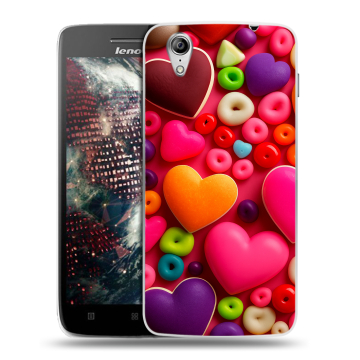 Пластиковый чехол на Lenovo Vibe X с принтом Сердечки Пластиковый чехол на Lenovo Vibe X с принтом Сердечки