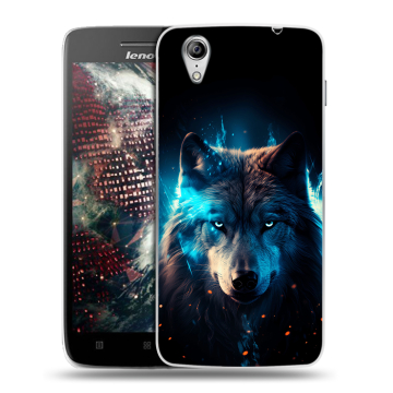 Пластиковый чехол на Lenovo Vibe X с принтом Волк ночной