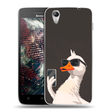 Пластиковый чехол на Lenovo Vibe X с принтом утка в очках Пластиковый чехол на Lenovo Vibe X с принтом утка в очках
