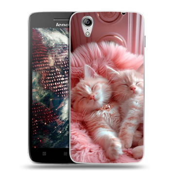Пластиковый чехол на Lenovo Vibe X с принтом котята котики