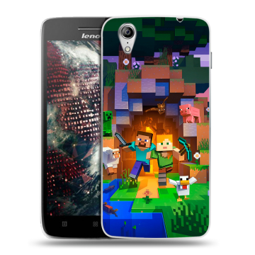 Пластиковый чехол на Lenovo Vibe X с принтом Майнкрафт Minecraft