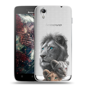 Пластиковый чехол на Lenovo Vibe X с принтом Львы