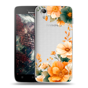 Пластиковый чехол на Lenovo Vibe X с принтом Цветы принт