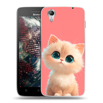 Пластиковый чехол на Lenovo Vibe X с принтом Розовый котенок