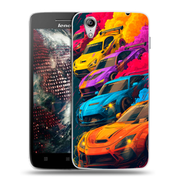 Пластиковый чехол на Lenovo Vibe X с принтом Тачки