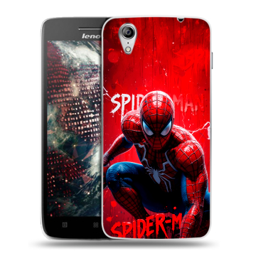 Пластиковый чехол на Lenovo Vibe X с принтом Spiderman Человек паук