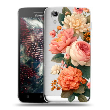 Пластиковый чехол на Lenovo Vibe X с принтом цветы